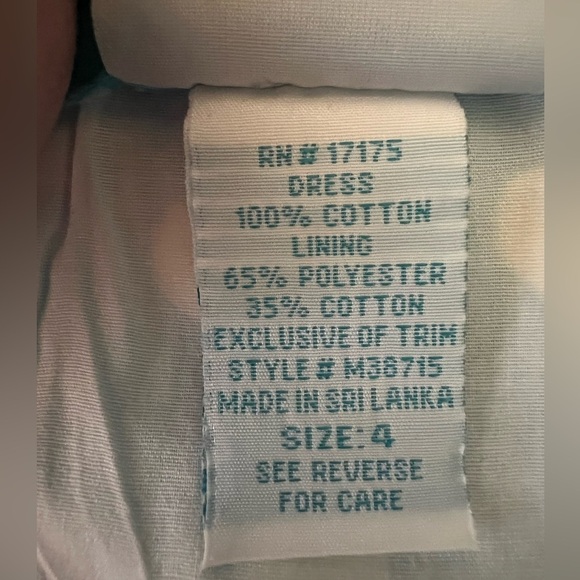 JESSICA ANN TURQUOISE SLEEVELESS DRESS WITH WHITE DOTS  SIZE 4 - Picture 7 of 7